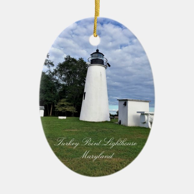 Turkey Point Lighthouse Maryland Ceramic Ornament (Front)