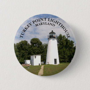 Turkey Point Lighthouse, Maryland Pin Button
