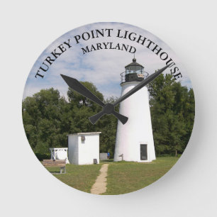Turkey Point Lighthouse, Maryland Round Wall Clock