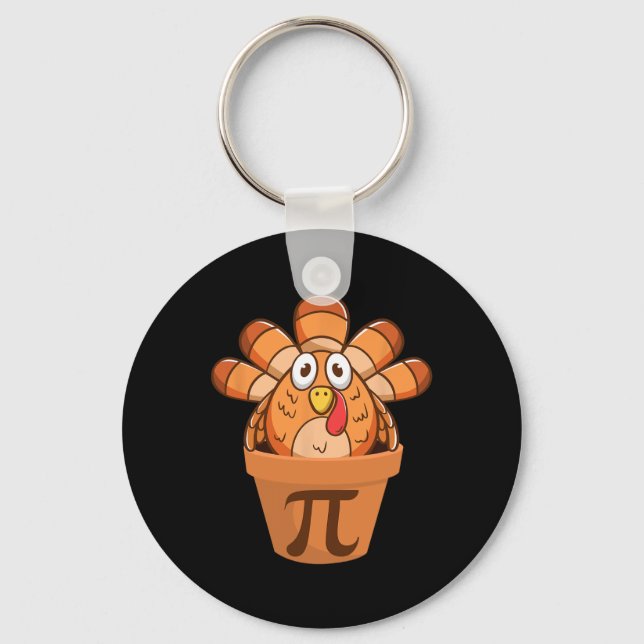 Turkey Pot Pie Funny Math Thanksgiving Turkey Pot  Key Ring (Front)