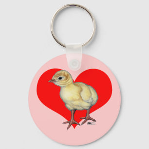 Turkey Poult Heart Key Ring