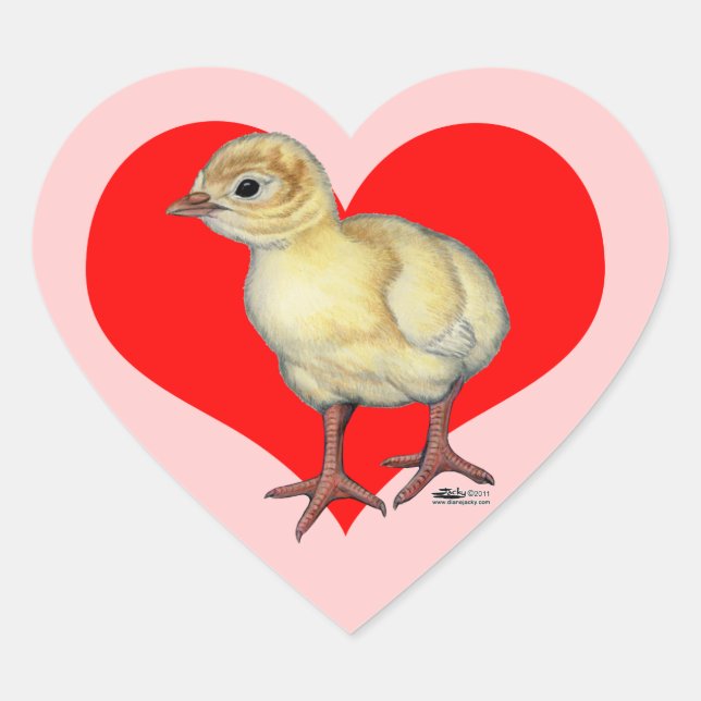 Turkey Poult Heart Sticker (Front)