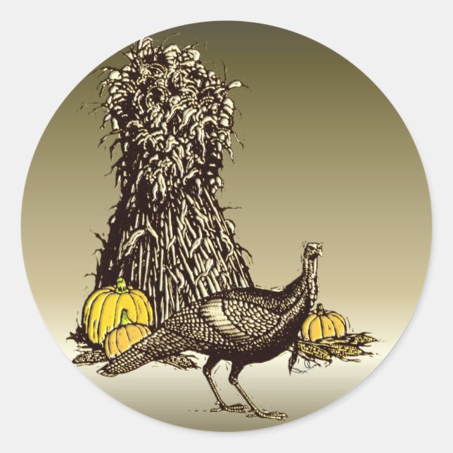 Turkey Pumpkin Classic Round Sticker (Front)