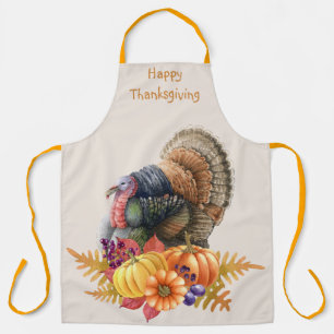 Turkey Pumpkins Thanksgiving Apron