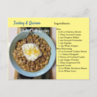 Turkey Quinoa White Chili Recipe Postcard