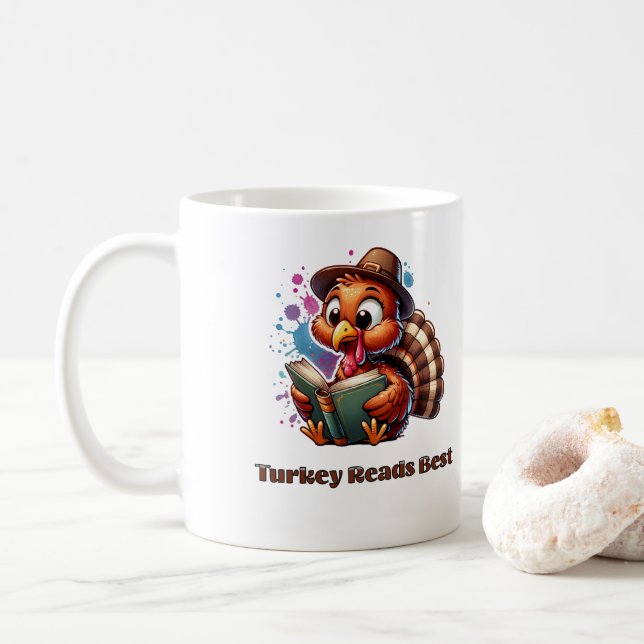 Turkey Reads Best  Coffee Mug (With Donut)