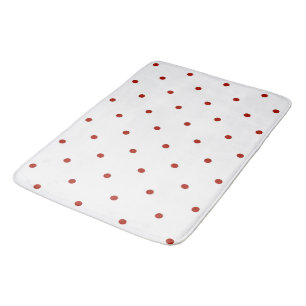 turkey red and white dots bath mat