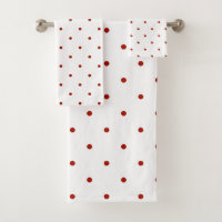 turkey red and white dots