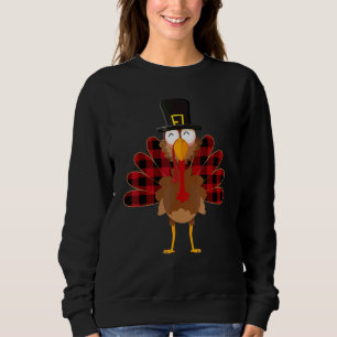 Turkey Red Plaid Thanksgiving Day   Boys Girls Sweatshirt
