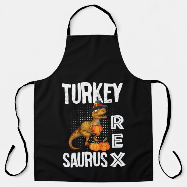 Turkey Rex Saurus – Thanksgiving Dinosaur Apron (Front)