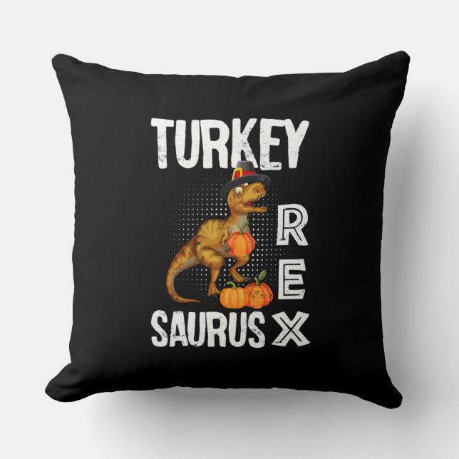 Turkey Rex Saurus – Thanksgiving Dinosaur Cushion (Front)