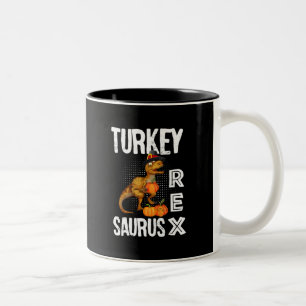Turkey Rex Saurus Two-Tone Coffee Mug