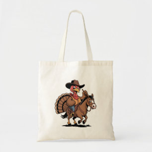Turkey Riding a Horse Cowboy Turkey thanksgiving Tote Bag