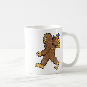 Turkey Riding Bigfoot Thanksgiving Day Funny Sasqu Coffee Mug
