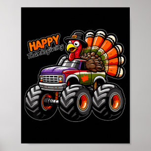Turkey Riding Monster Truck 4th Of July Poster