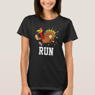 Turkey Run Costume Thanksgiving Running Turkey Tro T-Shirt
