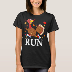 Turkey Run Costume Thanksgiving Running Turkey Tro T-Shirt