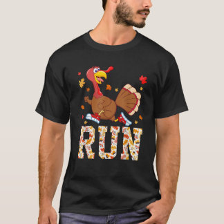 Turkey Run Costume Thanksgiving Running Turkey Tro T-Shirt