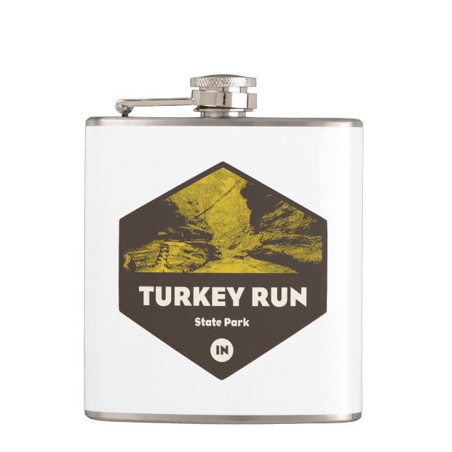 Turkey Run State Park Indiana Hip Flask (Front)
