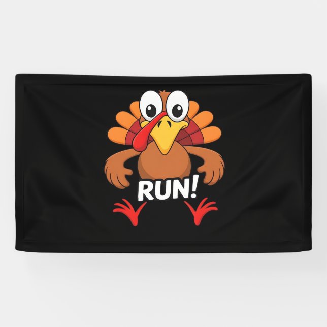 Turkey Run Thanksgiving Running Classic T-Shirt Banner (Horizontal)