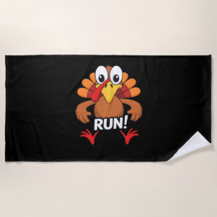 Turkey Run Thanksgiving Running Classic T-Shirt Beach Towel