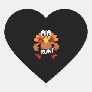 Turkey Run Thanksgiving Running Classic T-Shirt Heart Sticker