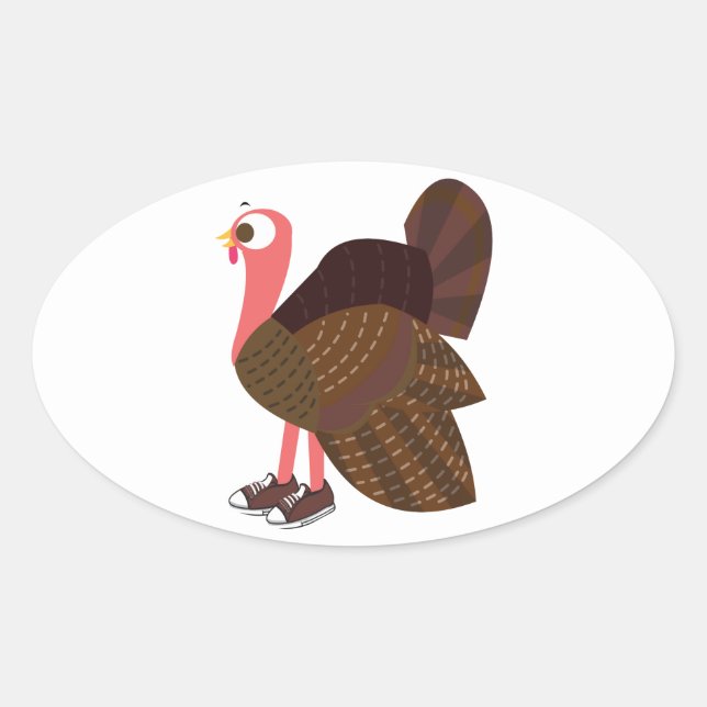 Turkey Runner Oval Sticker (Front)