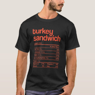 Turkey Sandwich Nutrition Facts  Thanksgiving Chri T-Shirt