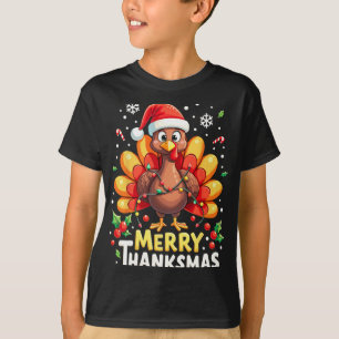 Turkey Santa Happy Merry Thanksmas Thanksgiving Ch T-Shirt