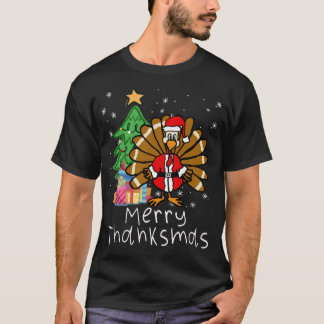 Turkey Santa Merry Thanksmas Christmas Thanksgivin T-Shirt