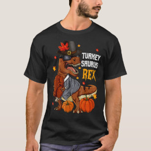Turkey Saurus Rex Pilgrim Rex Fall Vibes Thanksgiv T-Shirt
