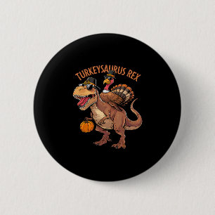 Turkey Saurus Rex Turkey Dino Thanksgiving Toddler 6 Cm Round Badge