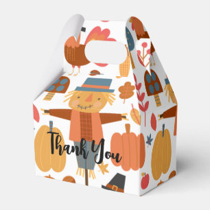 Turkey & Scarecrow Thanksgiving Pattern Favour Box