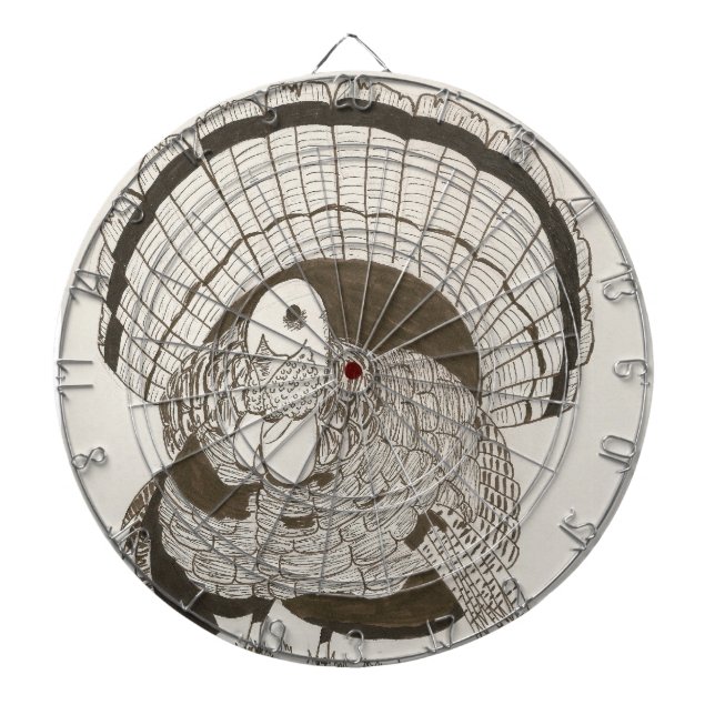 Turkey Sepia Sketch DartBoard (Front)