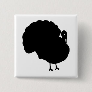 Turkey Silhouette 15 Cm Square Badge