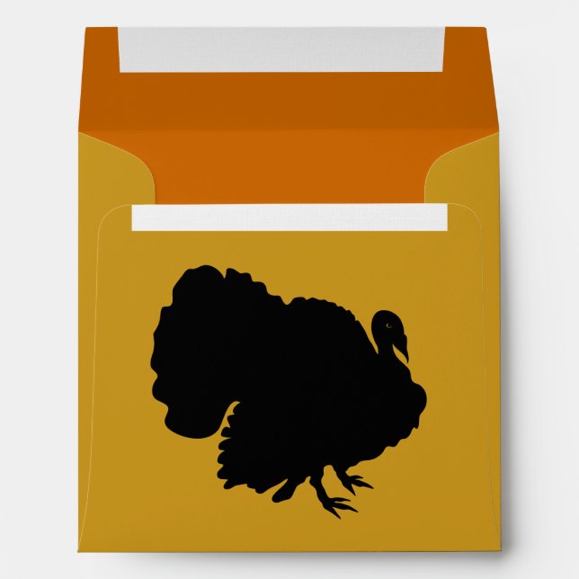 Turkey Silhouette Thanksgiving Envelope (Back (Bottom))