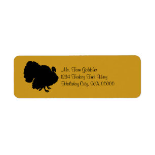 Turkey Silhouette Thanksgiving Return Address Label