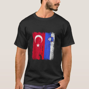 Turkey Slovenia Half Flag Turkish Slovenian Pride  T-Shirt