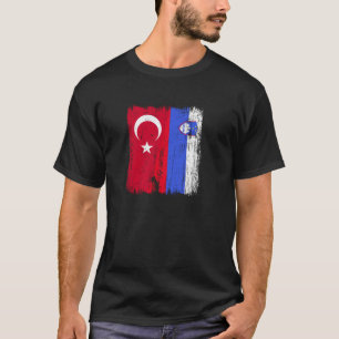 Turkey Slovenia Half Flag Turkish Slovenian Pride  T-Shirt