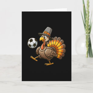 Turkey Soccer Thanksgiving Turkey Playing Soccer B Card