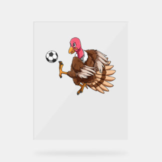 Turkey Soccer Thanksgiving Turkey Playing Soccer T Acrylic Sign