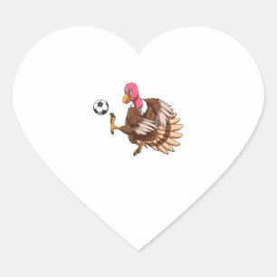 Turkey Soccer Thanksgiving Turkey Playing Soccer T Heart Sticker