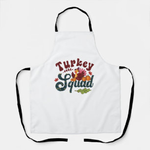 Turkey Squad Funny Thanksgiving Day Run Pilgrim Gi Apron