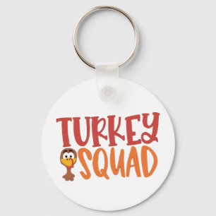 Turkey Squad Matching Outfit Turkey Thanksgiving Key Ring