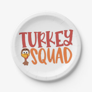 Turkey Squad Matching Outfit Turkey Thanksgiving Paper Plate