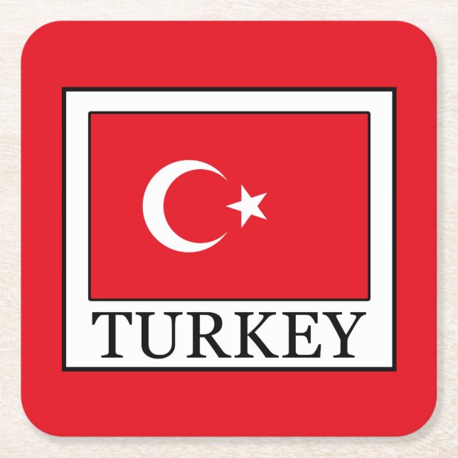 Turkey Square Paper Coaster (Front)