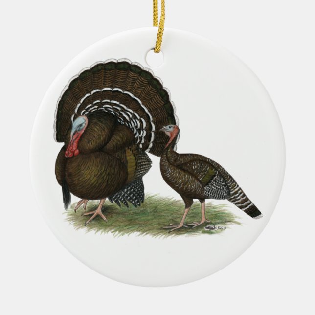 Turkey Standard Bronze Ceramic Ornament (Front)