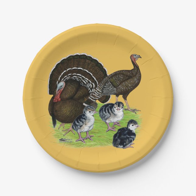 Turkey Standard Bronze Family Paper Plate (Front)