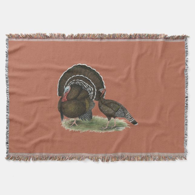 Turkey Standard Bronze Throw Blanket (Front)