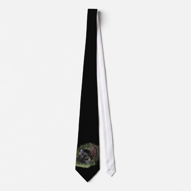 Turkey Strut on Black(larger image) Tie (Front)